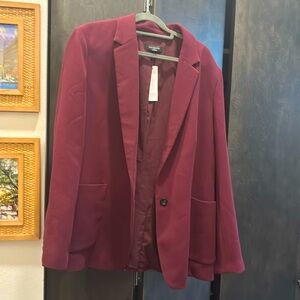 Ann Taylor One button blazer- burgundy